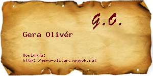 Gera Olivér névjegykártya